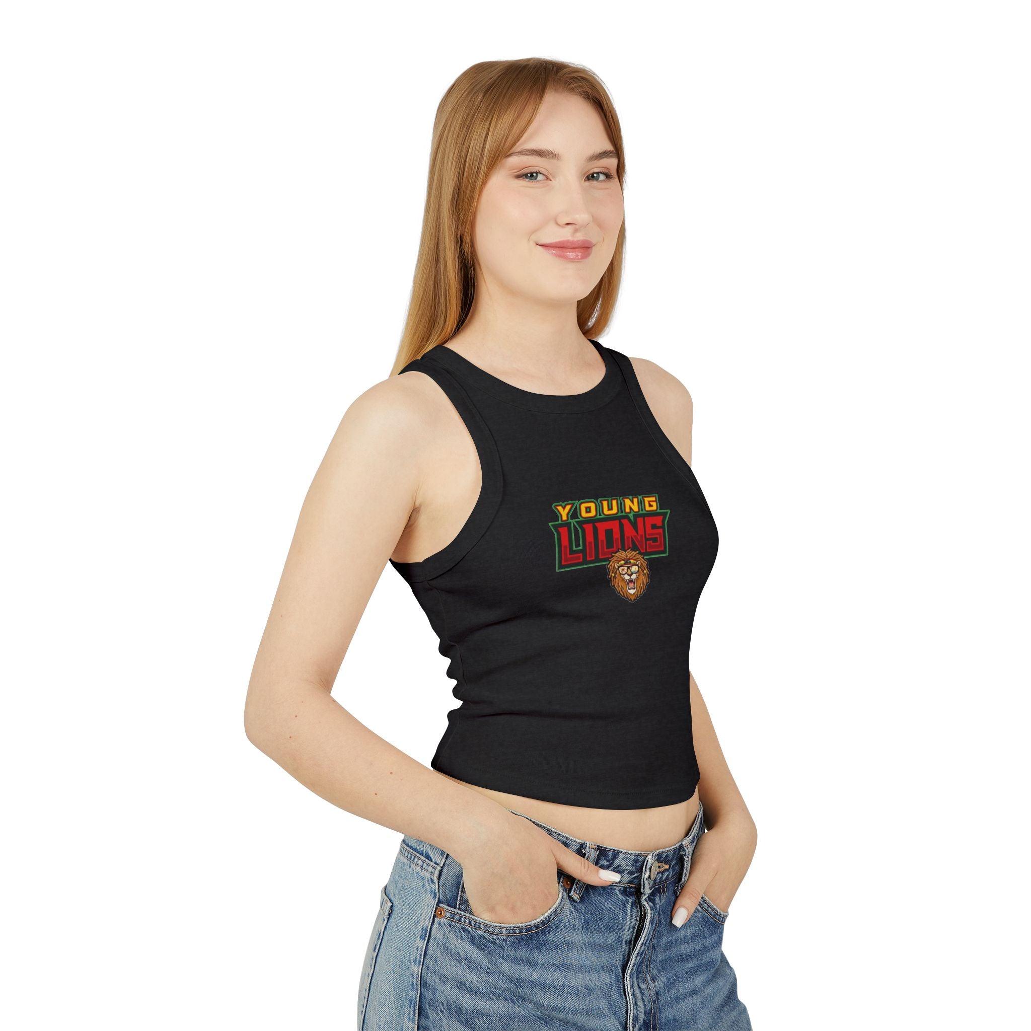 Young Lions Racer Tank Top – Women's Graphic Crop Tank