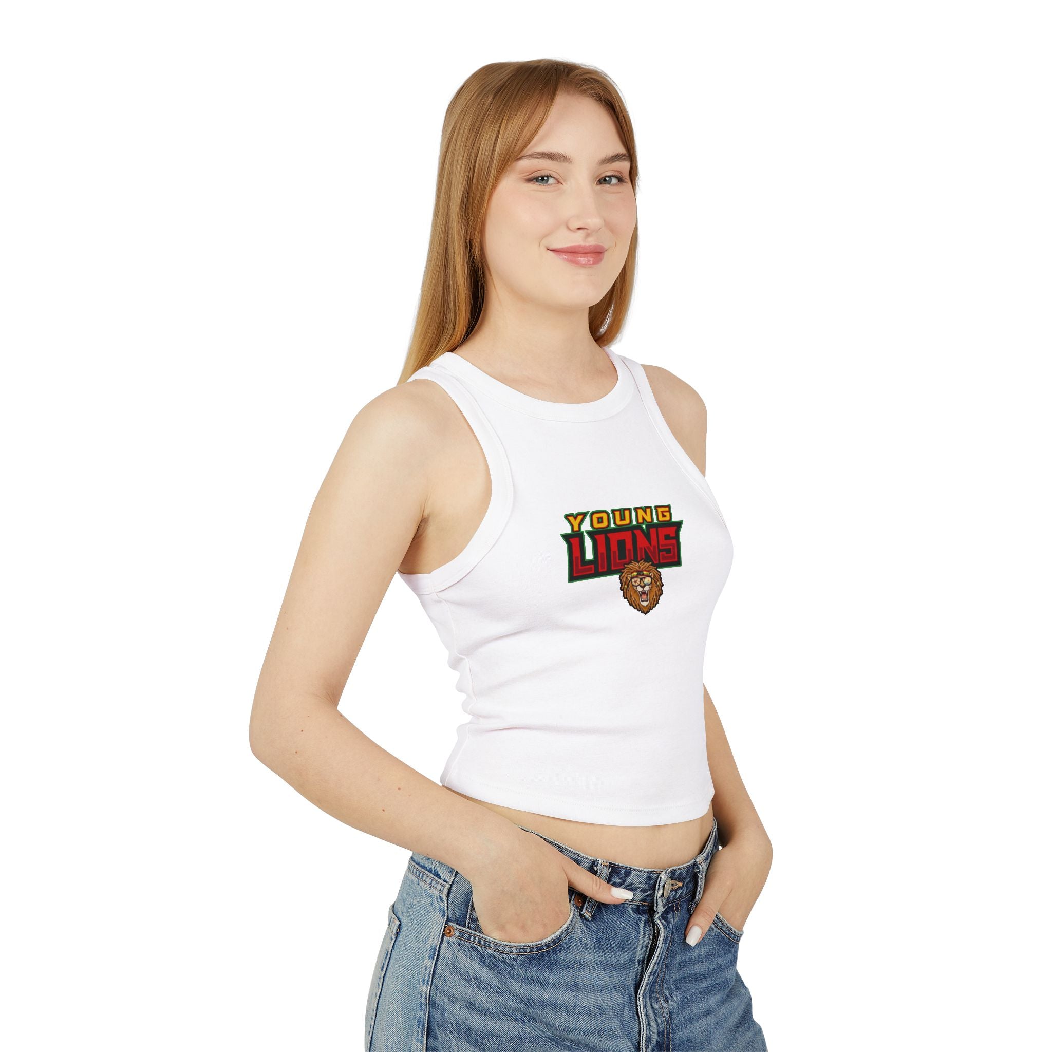Young Lions Racer Tank Top – Women's Graphic Crop Tank