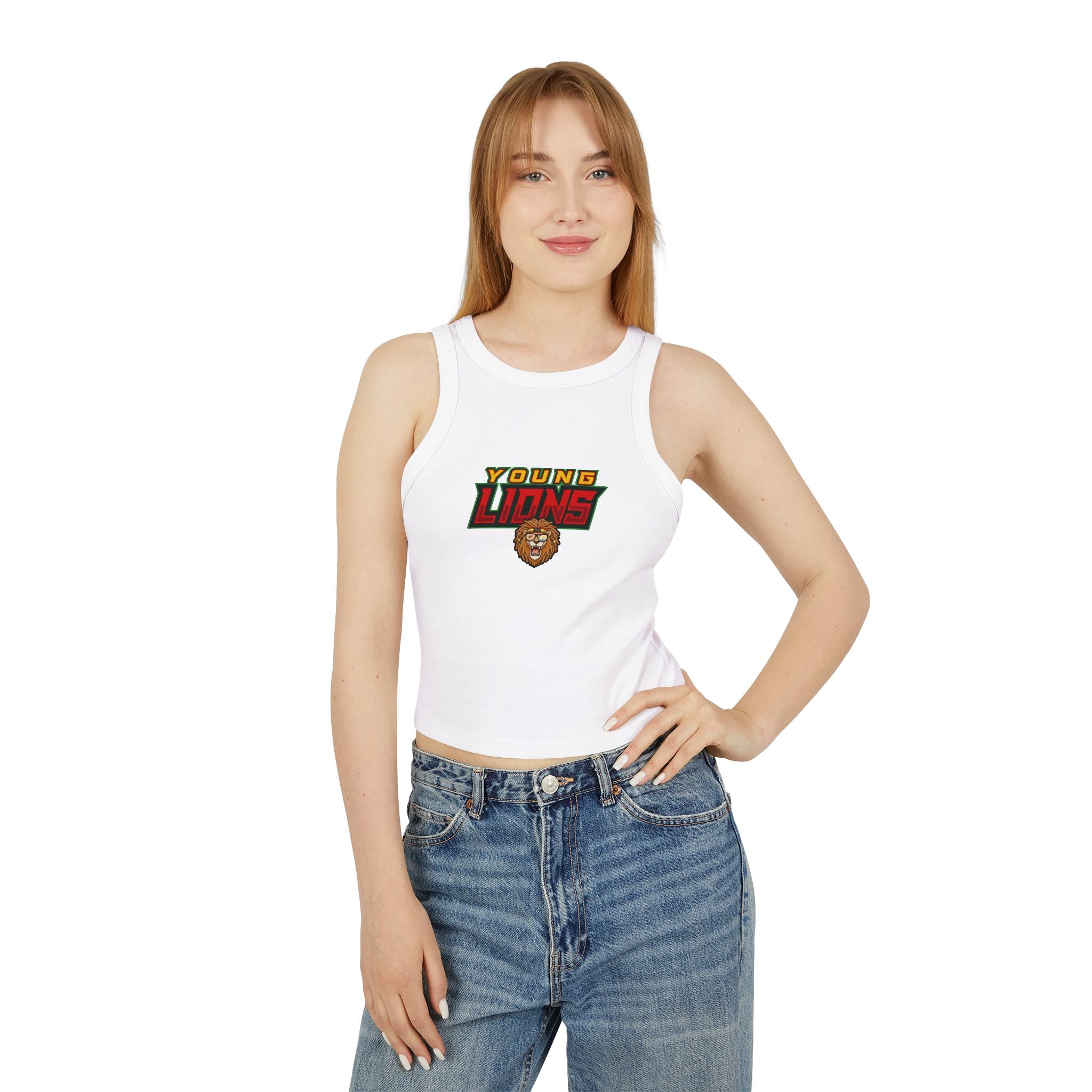 Young Lions Racer Tank Top – Women's Graphic Crop Tank